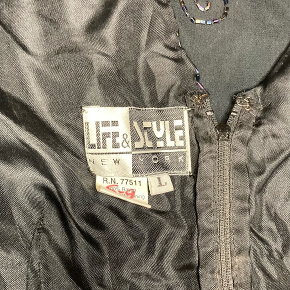 Vintage 90’s Silk Beaded Little Black Dress EUC SZ L - Picture 11 of 14